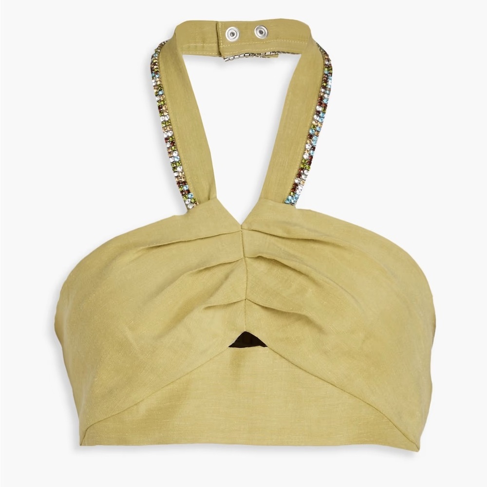NWT Sandro Avedis Halter Crop Top Embellished Size 3 (8)